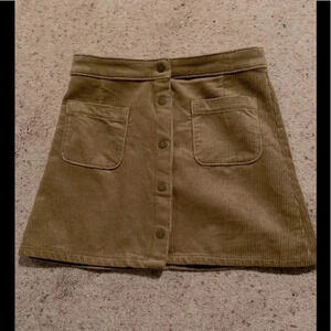 Arizona Jeans corduroy skirt snap up closure pocket details front women's size 7